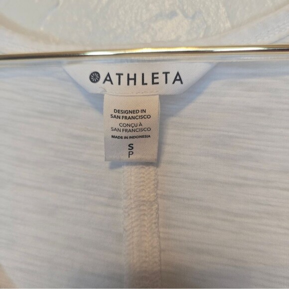Athleta White Cotton Tank Top Small Sleeveless Scoop Neck Casual Minimalist - Picture 2 of 6